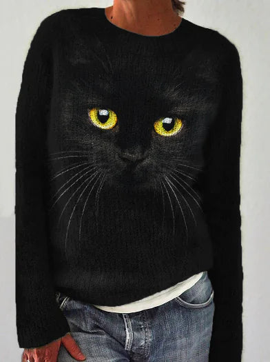 Printed Crew Neck Sweatshirt for Women