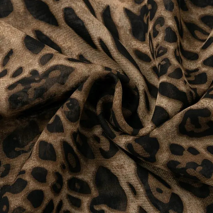 Leopard Print V-Neck Maxi Dress